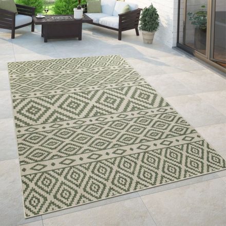 Kültéri és beltéri szőnyeg skandináv mintás zöld 80x200 cm