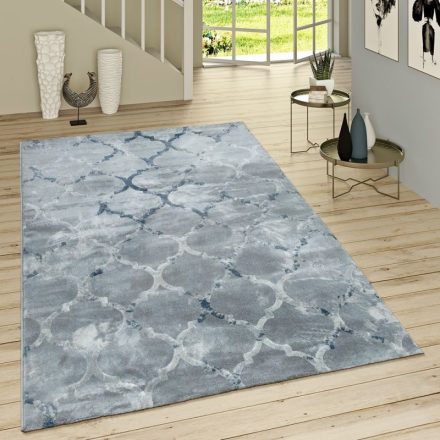 Modern szőnyeg marokkói mintás 3D hatású szőnyeg kék 155x230 cm