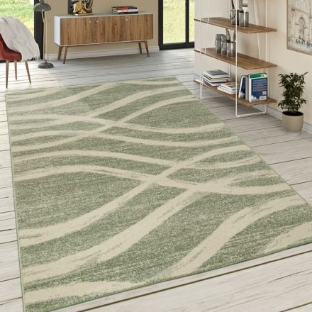 Zöld hullám mintás designer szőnyeg pasztel 80x150 cm