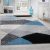 Shaggy szőnyeg geometrikus mintával - türkiz 160x220 cm