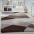 Shaggy szőnyeg geometrikus mintával barna-bézs 70x140 cm