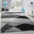 Shaggy szőnyeg geometrikus mintával fekete-szürke 300x400 cm