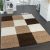 Viro shaggy szőnyeg négyzetek hosszú szálú puha szőnyeg barna-bézs 300x400 cm
