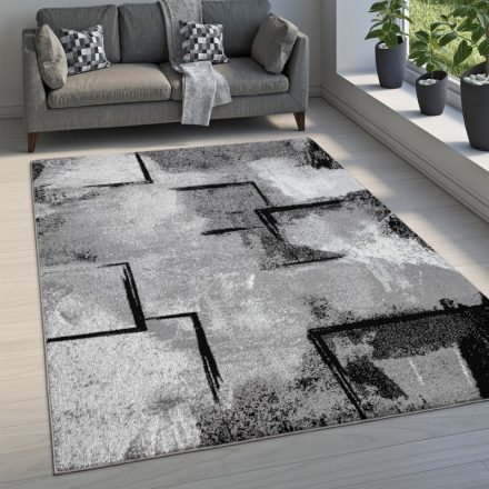 Szürke absztrakt színátmenetes modern designer szőnyeg nappaliba geometrikus 80x150 cm