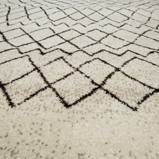 Modern nappali szonyeg - rovid szalu, skandinav, kremszinu, 80x150 cm