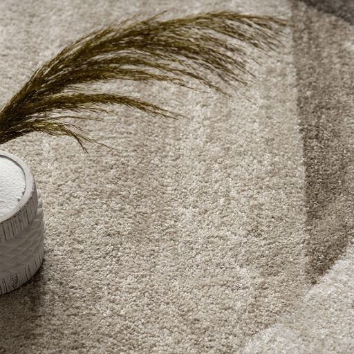 Szonyeg nappaliba - rovid szalu, geometria mintaval, barna, 60x100 cm