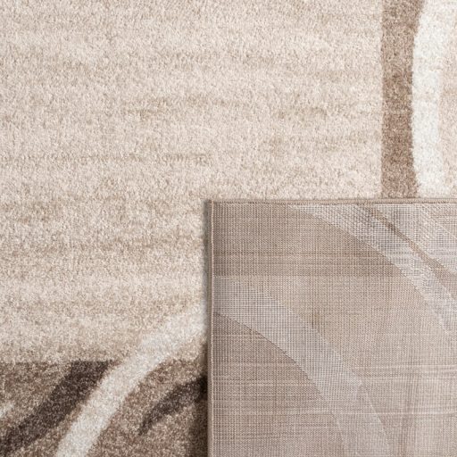 Szonyeg nappaliba - rovid szalu, geometria mintaval, barna, 80x150 cm