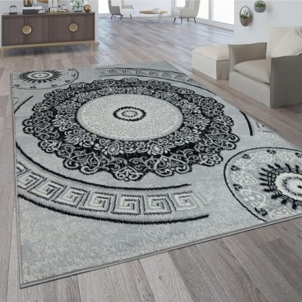 3D hatású design szőnyeg mandala mintával szürke 240x340 cm