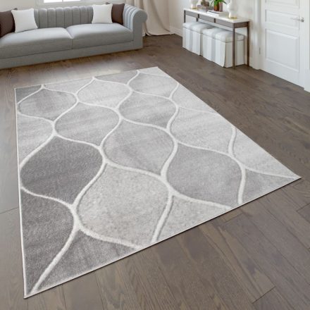 Szürke szőnyeg rövid szálú design szőnyeg marokkói mintával 200x280 cm