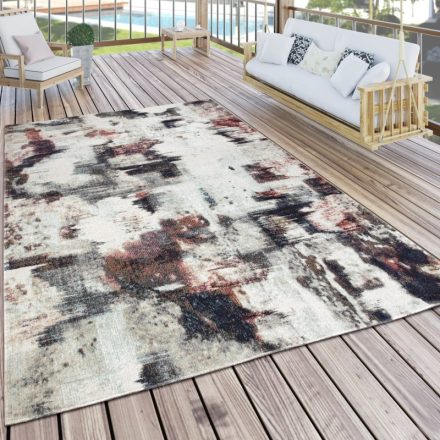 Kültéri vízálló szőnyeg absztrakt festett mintával pasztel krém 160x220 cm