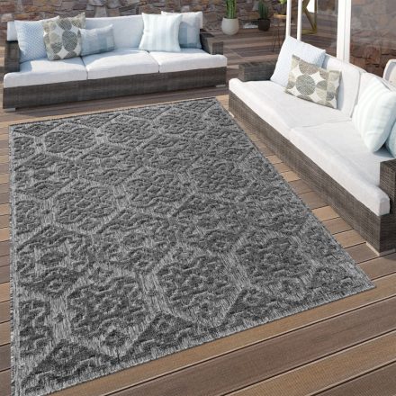 Kültéri díszes szőnyeg skandináv stílusú teraszra étkezőbe nappaliba - szürke 60x100 cm