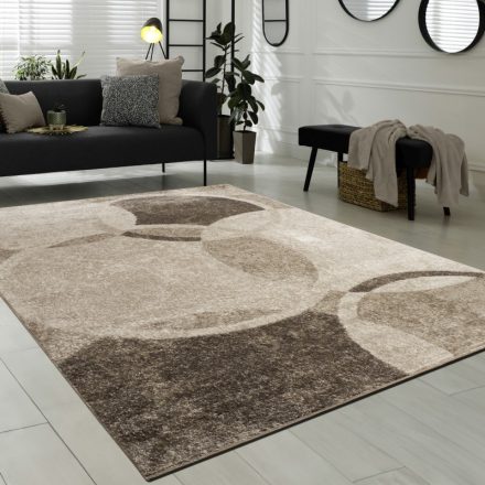 Modern rövid szálú designer szőnyeg barna-bézs 160x220 cm
