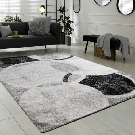 Modern rövid szálú designer szőnyeg - szürke 240x340 cm