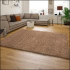 Shaggy szőnyeg - puha, hosszú szálú, egyszínű, bézs, 150x150 cm, Szonja