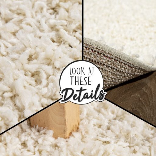 Shaggy szonyeg - puha, hosszu szalu, egyszinu, krem, 100x200 cm, Szonja