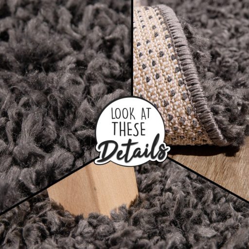 Shaggy szonyeg - puha, hosszu szalu, egyszinu, antracit, 70x140 cm, Szonja