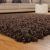 Szonja Shaggy szőnyeg puha hosszú szálú szőnyeg barna 120 cm kör alakú