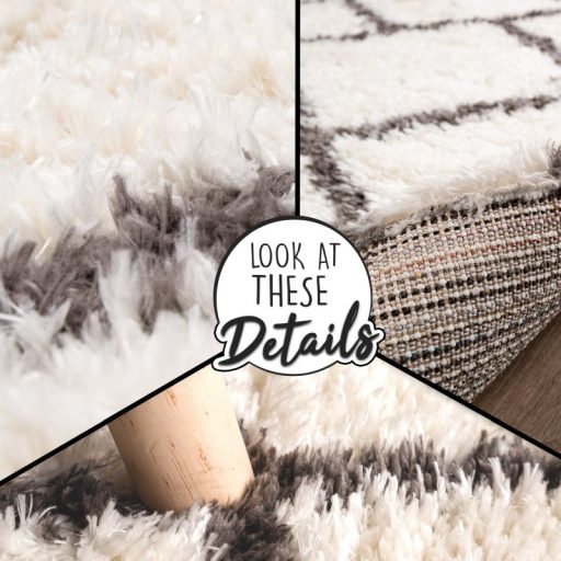 Shaggy szonyeg skandinav szonyeg - krem szonyeg 200x200 cm negyzet