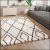 Shaggy szőnyeg bolyhos modern geometria mintás skandináv szőnyeg - krém 80x150 cm
