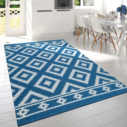 Skandináv stílusú designer szőnyeg kék 80x150 cm