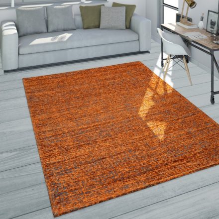 Egyszínű modern szőnyeg melír design nappaliba terrakotta 200x290 cm