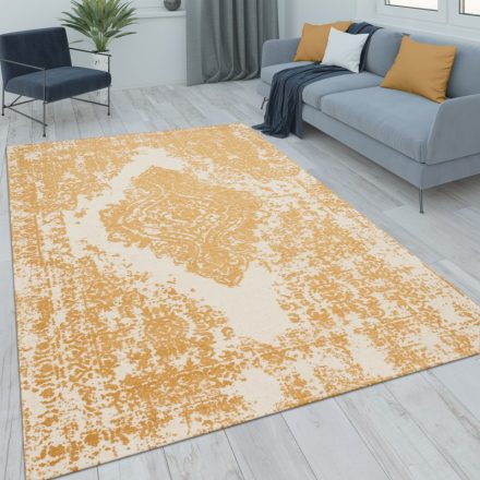 Leila sárga-fehér klasszikus szőnyeg barokk mintával design szőnyeg 80x150 cm