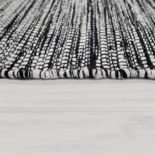 Fekete-fehér kézi szövésű gyapjú szőnyeg 160x230 cm
