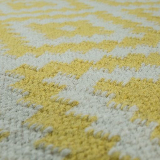 Kézzel szőtt rojtos gyapjú szőnyeg marokkói sárga-fehér 60x110 cm