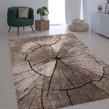 Designer szőnyeg farönk mintával - bézs 120 cm kör alakú