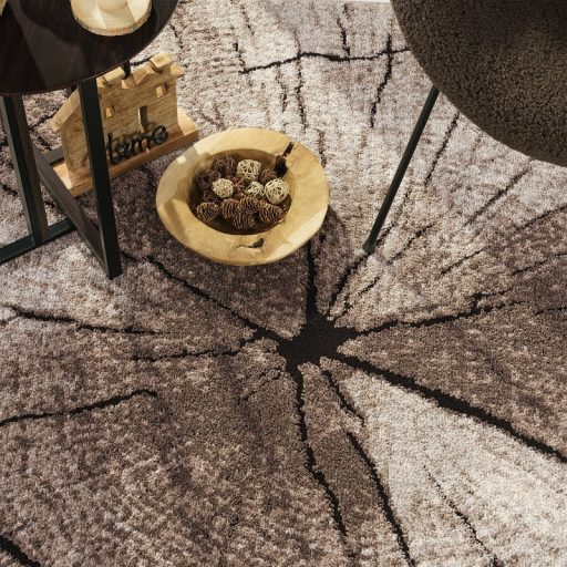 Modern nappali szonyeg - faronk mintaval, bezs, 140x200 cm