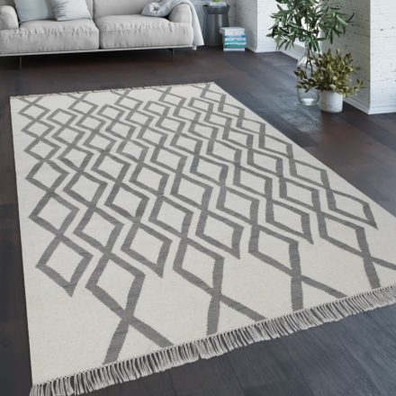 Szürke gyapjú szőnyeg rövid szálú design szőnyeg 80x150 cm