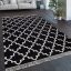 Fekete nagyméretű gyapjú szőnyeg rövid szálú design szőnyeg 200x300 cm