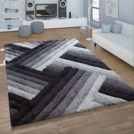 Shaggy szőnyeg 3D hatású szőnyeg szürke-fehér 240x340 cm