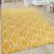 Sárga szőnyeg rövid szálú design szőnyeg rombusz mintával 200x290 cm