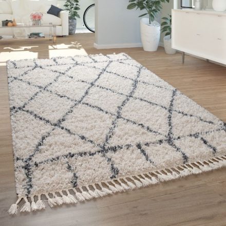 Shaggy szőnyeg bolyhos design szőnyeg rojtos - krém 60x100 cm