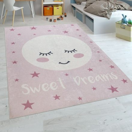 Szőnyeg gyerekszobába rózsaszín gyerek szőnyeg hold játszószőnyeg 160x230 cm