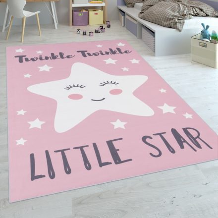 Szőnyeg gyerekszobába pink csillag játszószőnyeg gyerekszőnyeg kislányoknak 80x150 cm