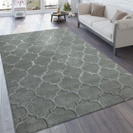 3D marokkói mintás designer modern szőnyeg szürke színű szőnyeg 80x150 cm