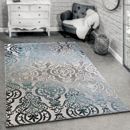 Klasszikus keleti stílusú designer szőnyeg szürke-kék 80x150 cm