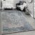 Klasszikus 3D barokk mintás designer szőnyeg szürke-kék 80x150 cm