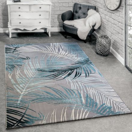 3D designer szőnyeg pálmafa mintával szürke-kék 80x150 cm
