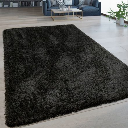 Shaggy szőnyeg puha bolyhos szőnyeg fekete 130x200 cm