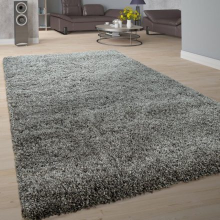 Shaggy szőnyeg egyszínű hosszú szálú szőnyeg szürke 80x150 cm