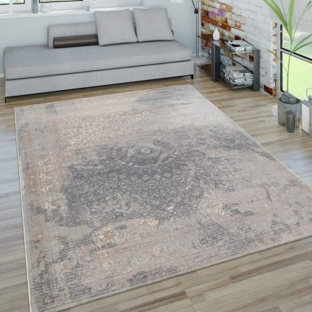 Szürke keleti mintás vintage rövid szálú design szőnyeg 160x220 cm