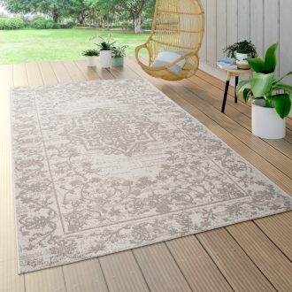 krem kulteri terasz szonyeg mandala mintaval 120x170 cm