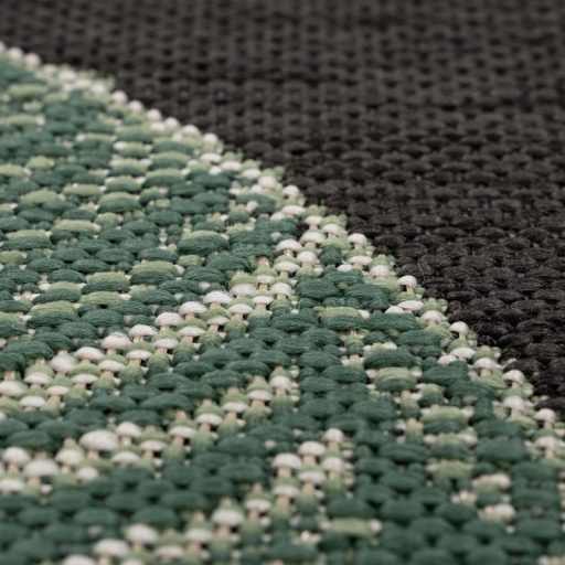 Kültéri dzsungel mintás modern szőnyeg erkélyre teraszra - fekete 120 cm kör alakú