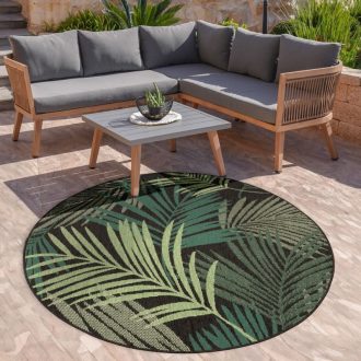 vizallo fekete kulteri terasz szonyeg 160 cm kor