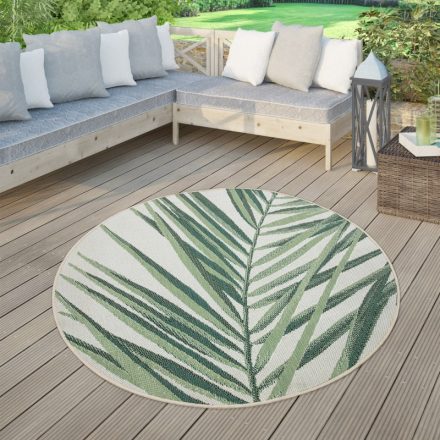 Kültéri és beltéri szőnyeg pálmafa design - zöld 120 cm kör alakú