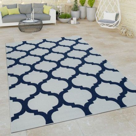 Kültéri és beltéri lapos szövésű szőnyeg marokkói design - fehér 200x290 cm