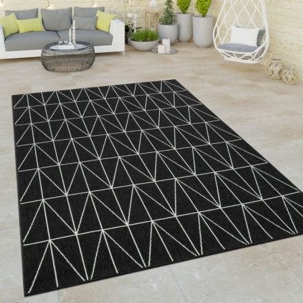 Kültéri szőnyeg skandináv stílusú - fekete szőnyeg 200x290 cm